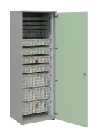 EUROMEDICA D - 66 skříň léková boxová, 1-dveřová, pravá, 1950x660x535, korpus šedý, dvířka šedo-zeli